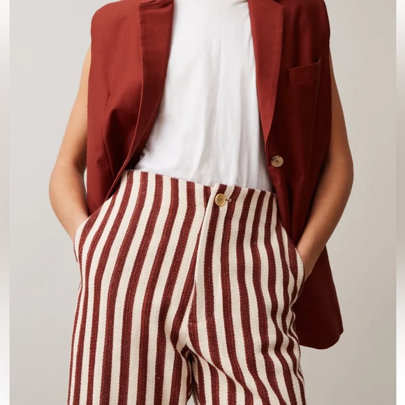 NWT CARON CALLAHAN DEXTER PANTS - AUBURN STRIPE size XL - Picture 6 of 16